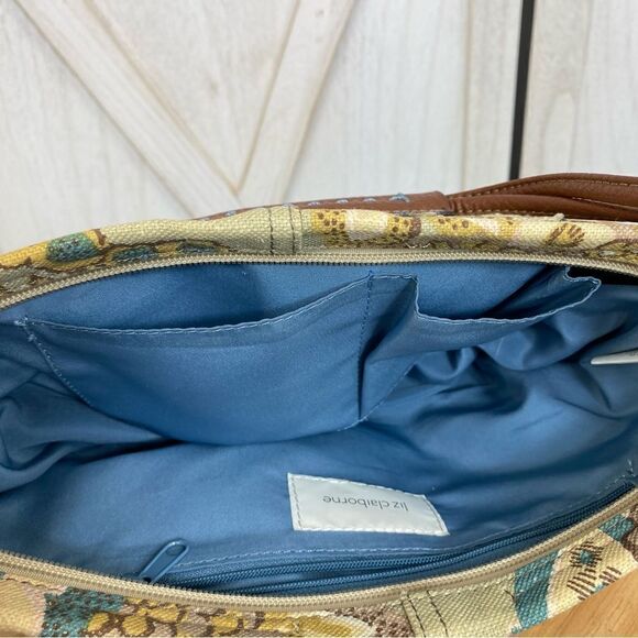 Liz Claiborne Linen Canvas Paisley Floral Shoulder Mini Hobo Bag - Picture 12 of 16